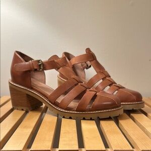 Seychelles Tan Leather Heeled Sandals